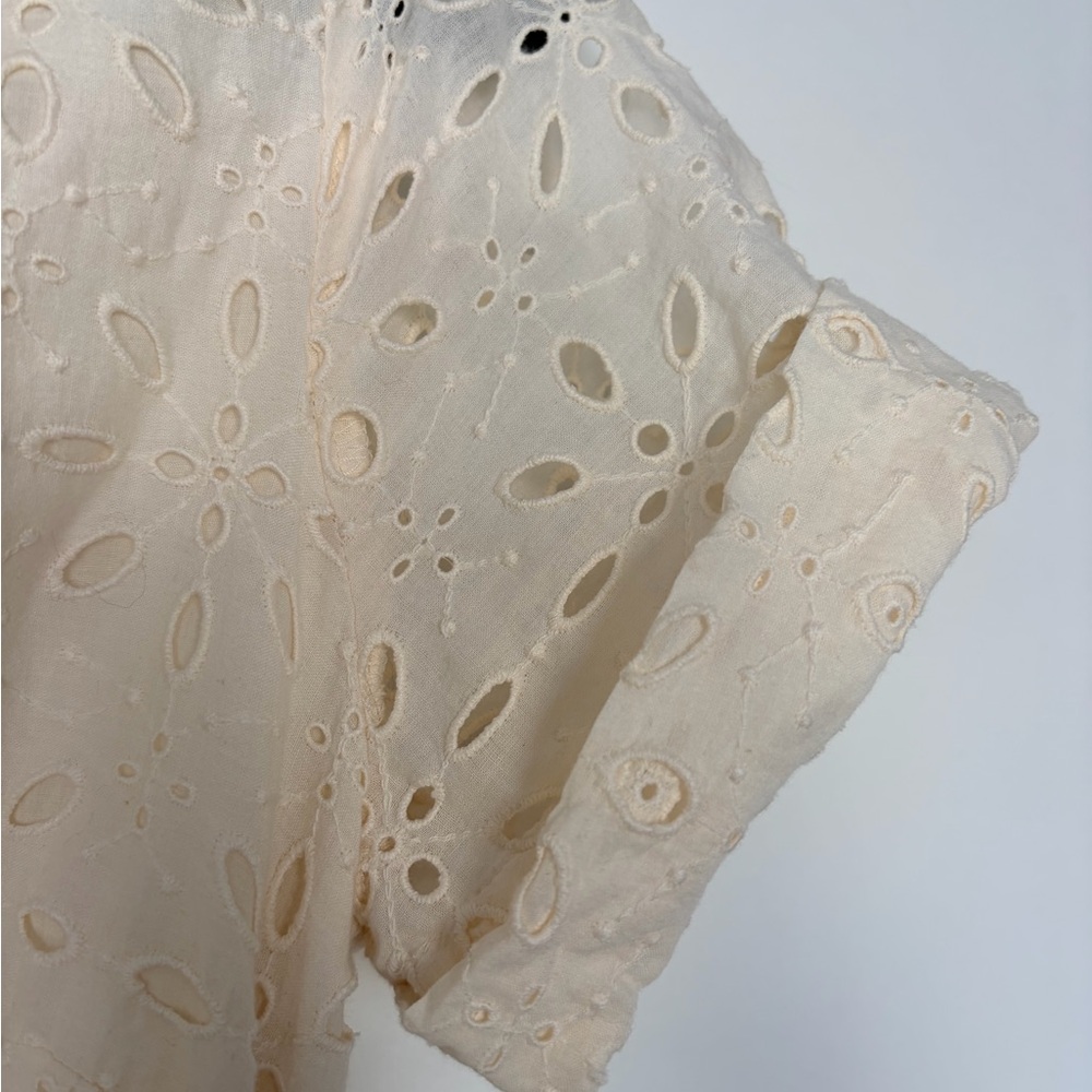 Wilfred Cream Eyelet Button-Front Maxi Dress - Picture 4 of 7